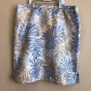 First Option Skirt Tropical Palm Leaf Print NWT